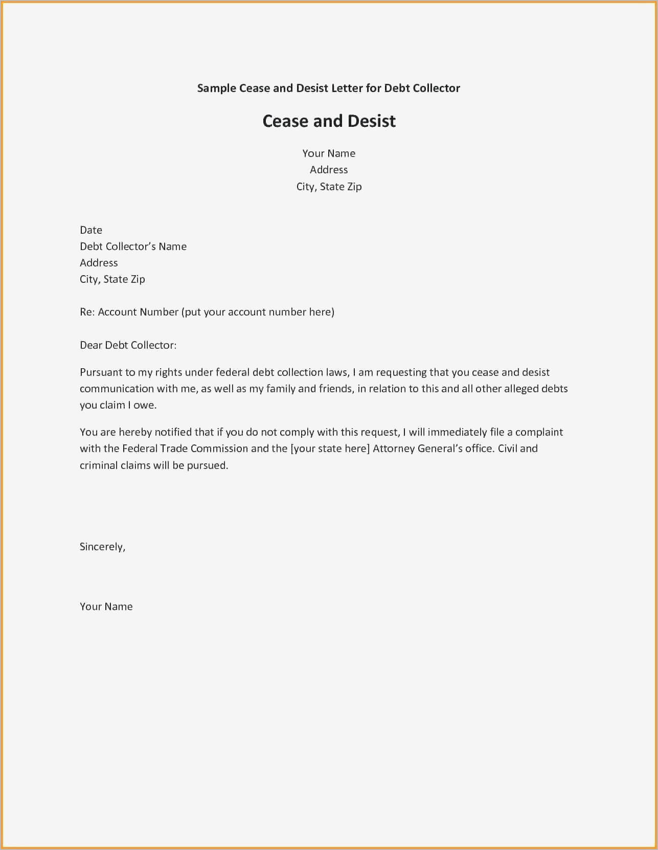 10+ Cease And Desist Letter Sample | Etciscoming Within 609 Letter Template Free