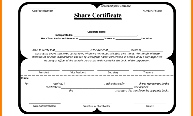 10+ Free Share Certificates Templates | Marlows Jewellers regarding Blank Share Certificate Template Free