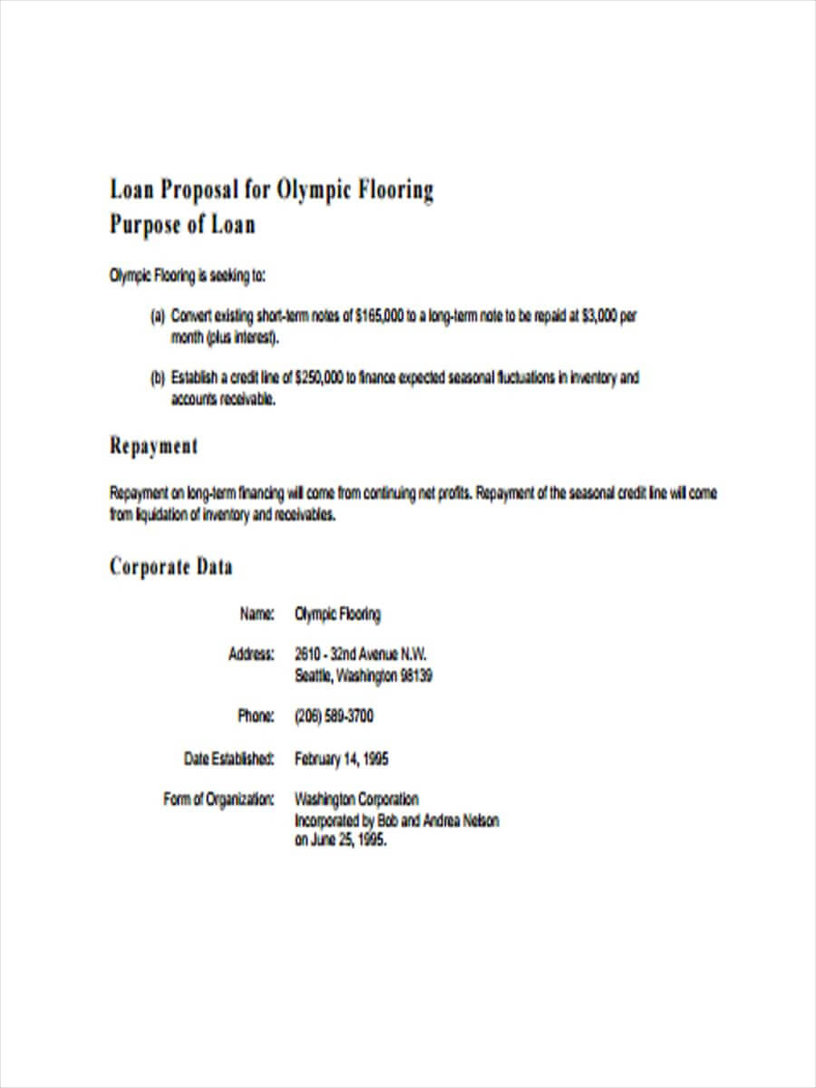 10+ Loan Proposal Examples – Pdf, Word | Examples Within Business Proposal For Bank Loan Template