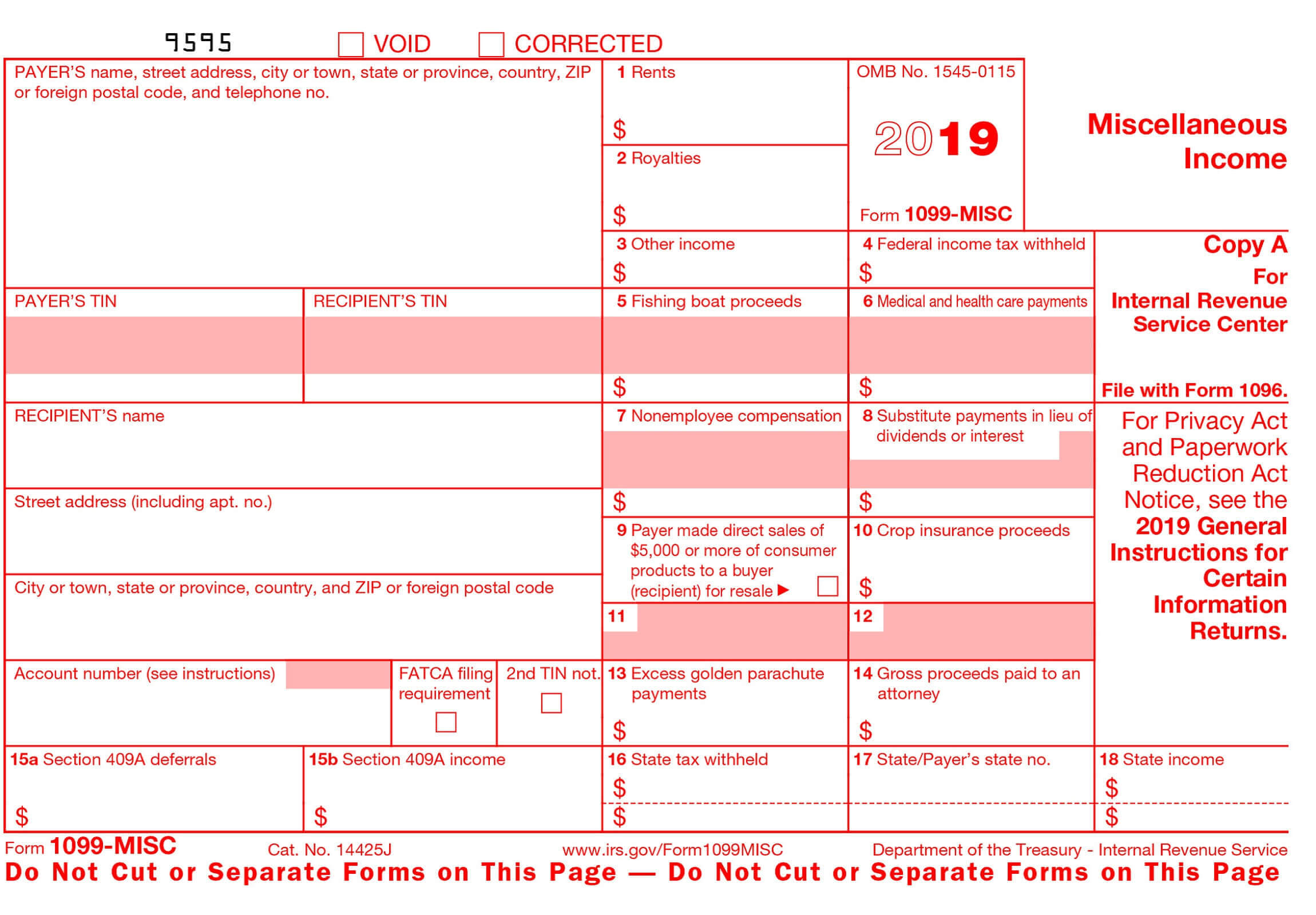 1099 Misc Form And Other Tax Forms Online Only At Stubcreator Intended For 1099 Template 2016