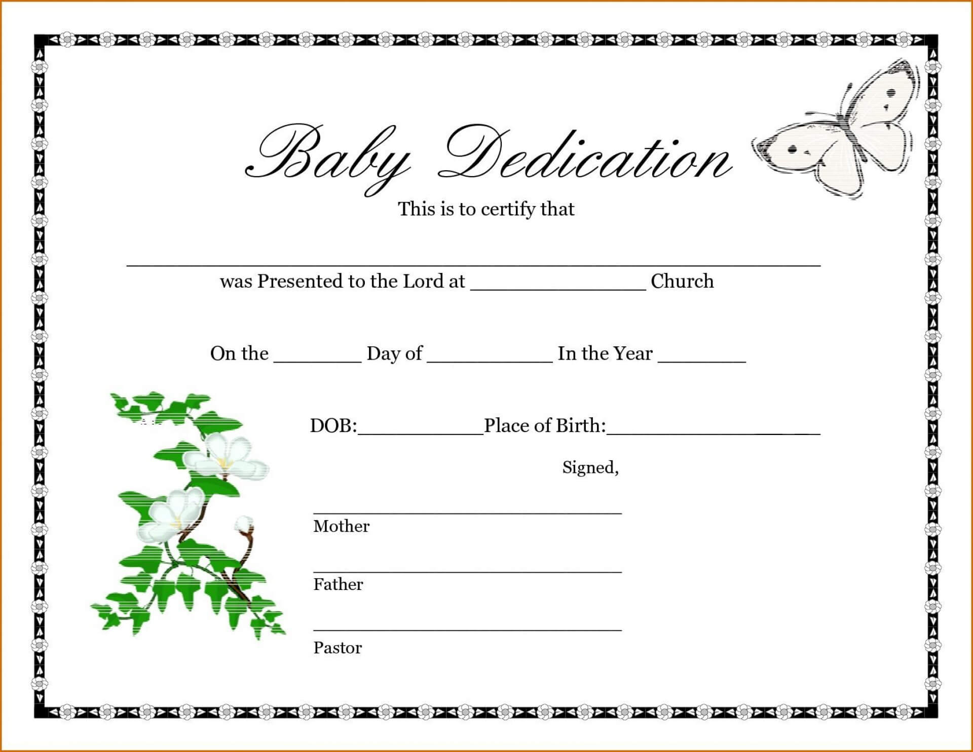 10E2D7 Baby Dedication Certificates C Template Business Regarding Baby Dedication Certificate Template