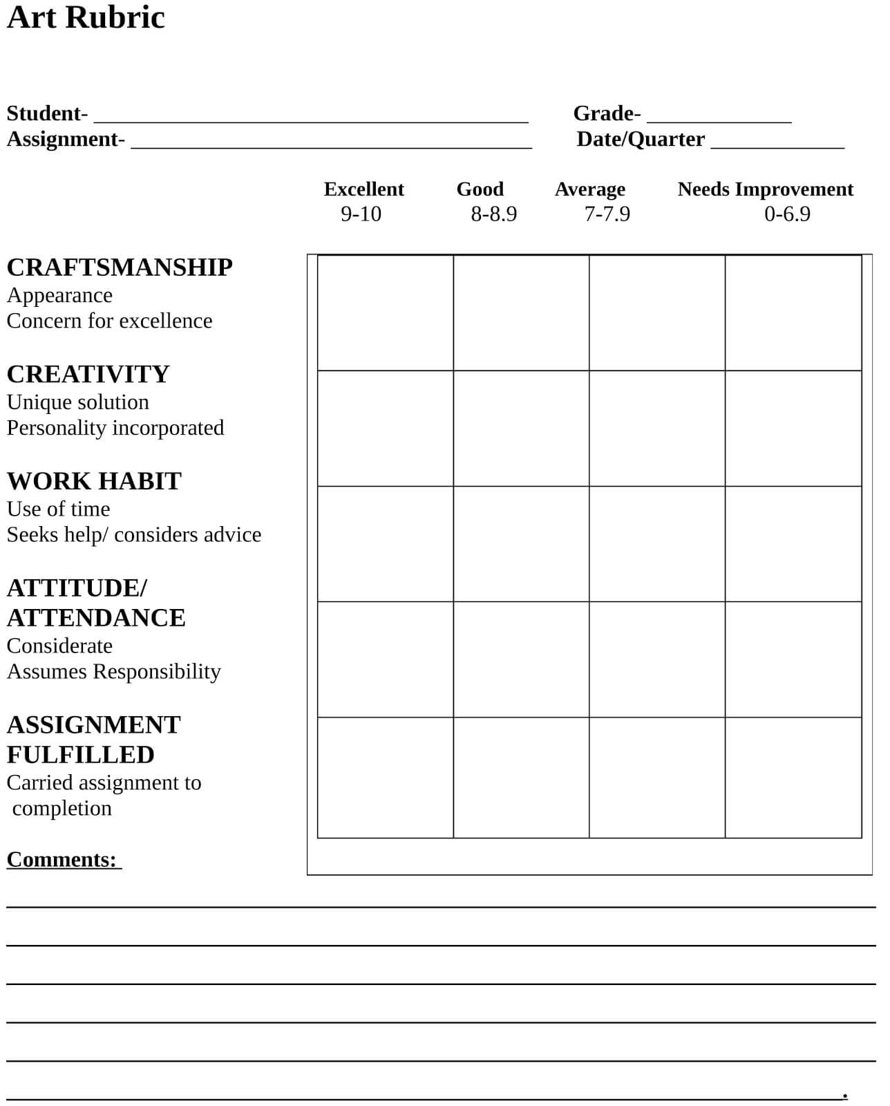 11 Images Of Humanities Rubric Template | Fodderchopper In Blank Rubric Template