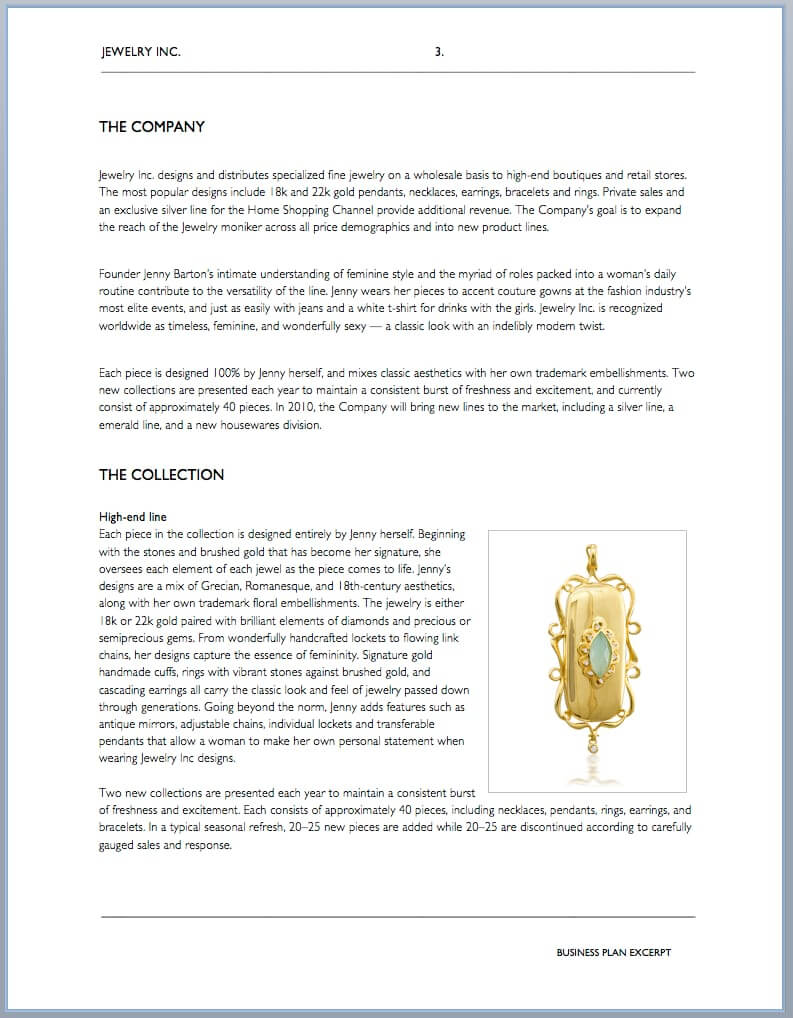 11+ Jewelry Business Plan Templates – Pdf, Word | Examples For Boutique Business Plan Template