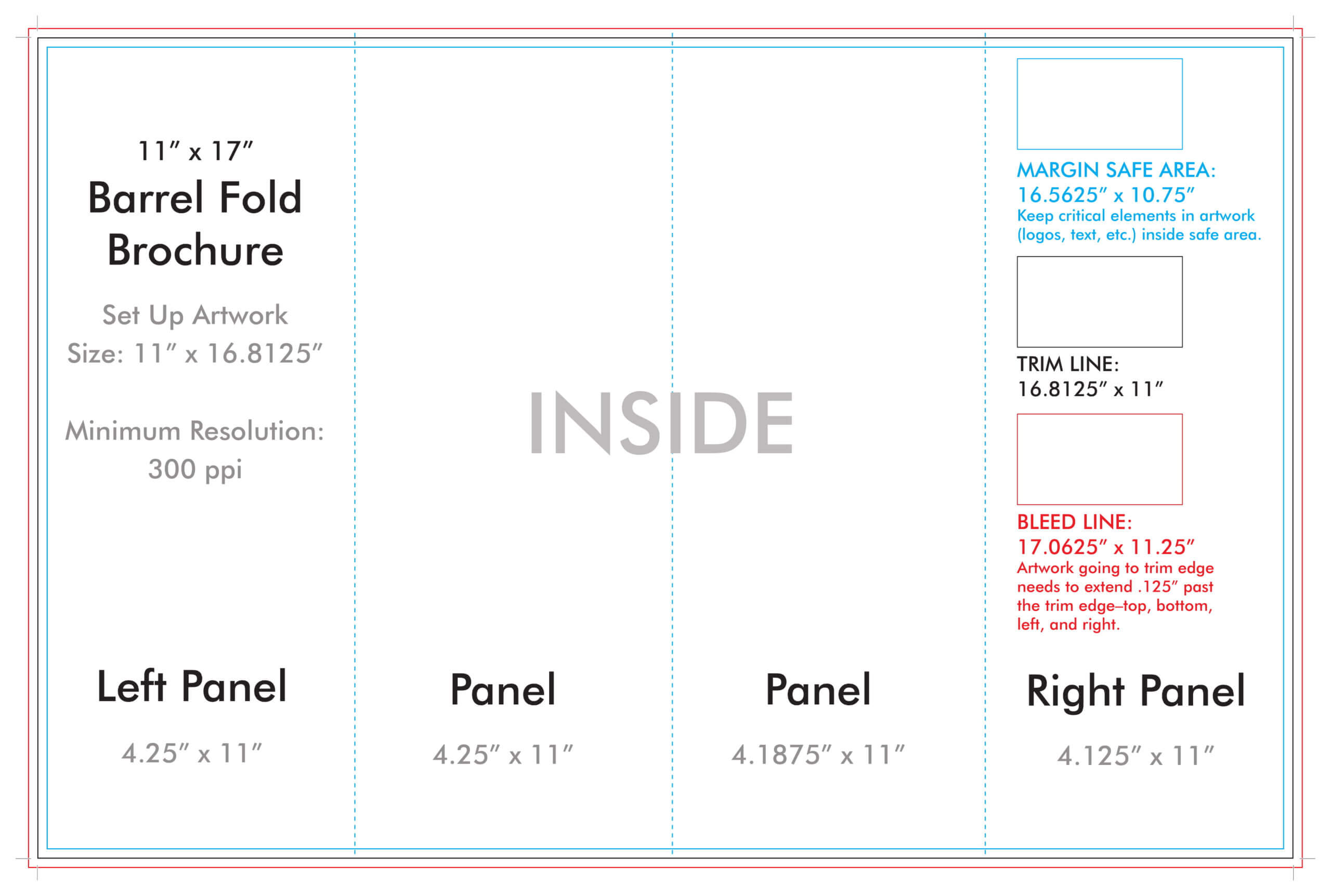 11" X 17" Barrel Fold Brochure Template – U.s. Press Inside Brochure Folding Templates