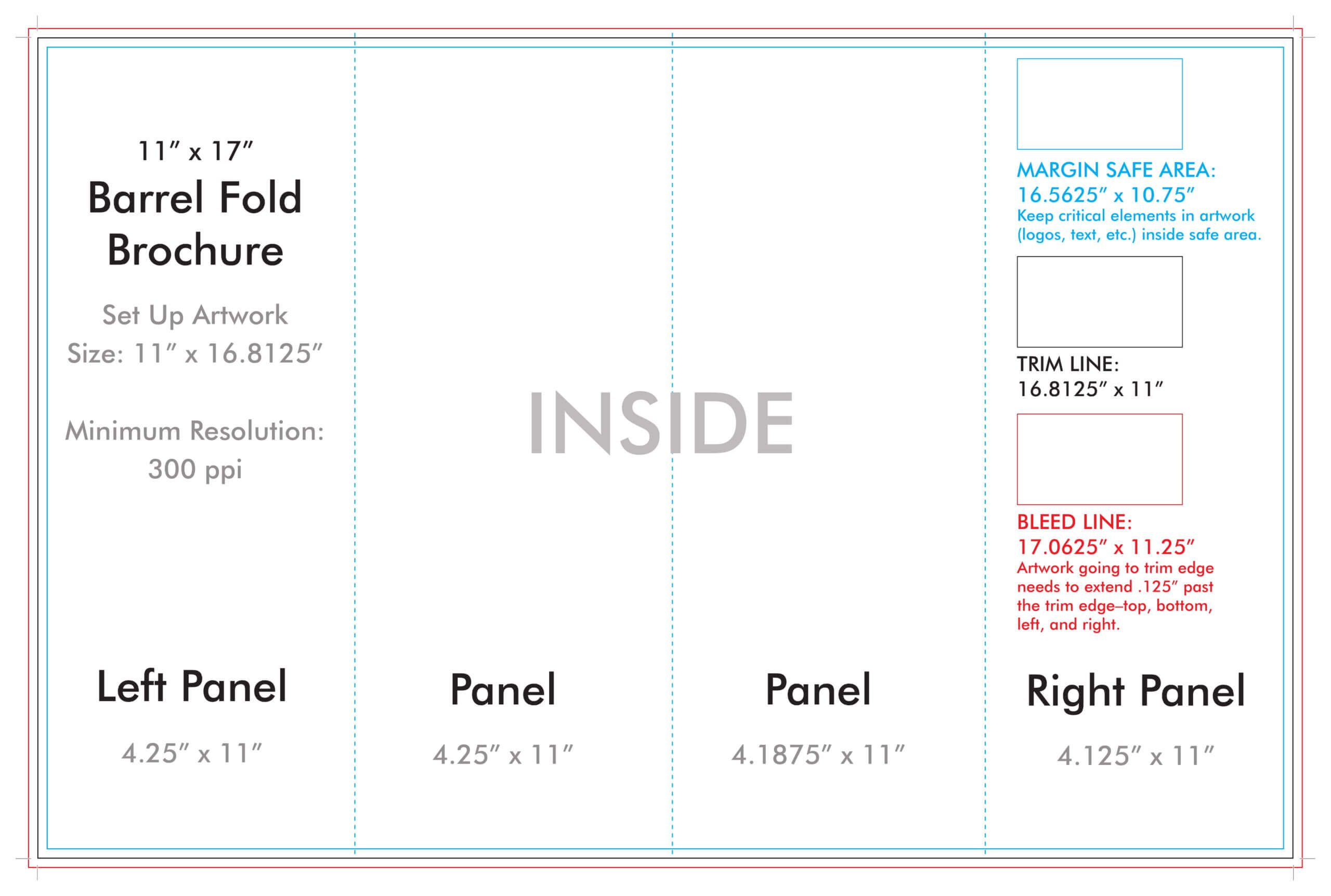 11" X 17" Barrel Fold Brochure Template - U.s. Press Intended For 11X17 Brochure Template