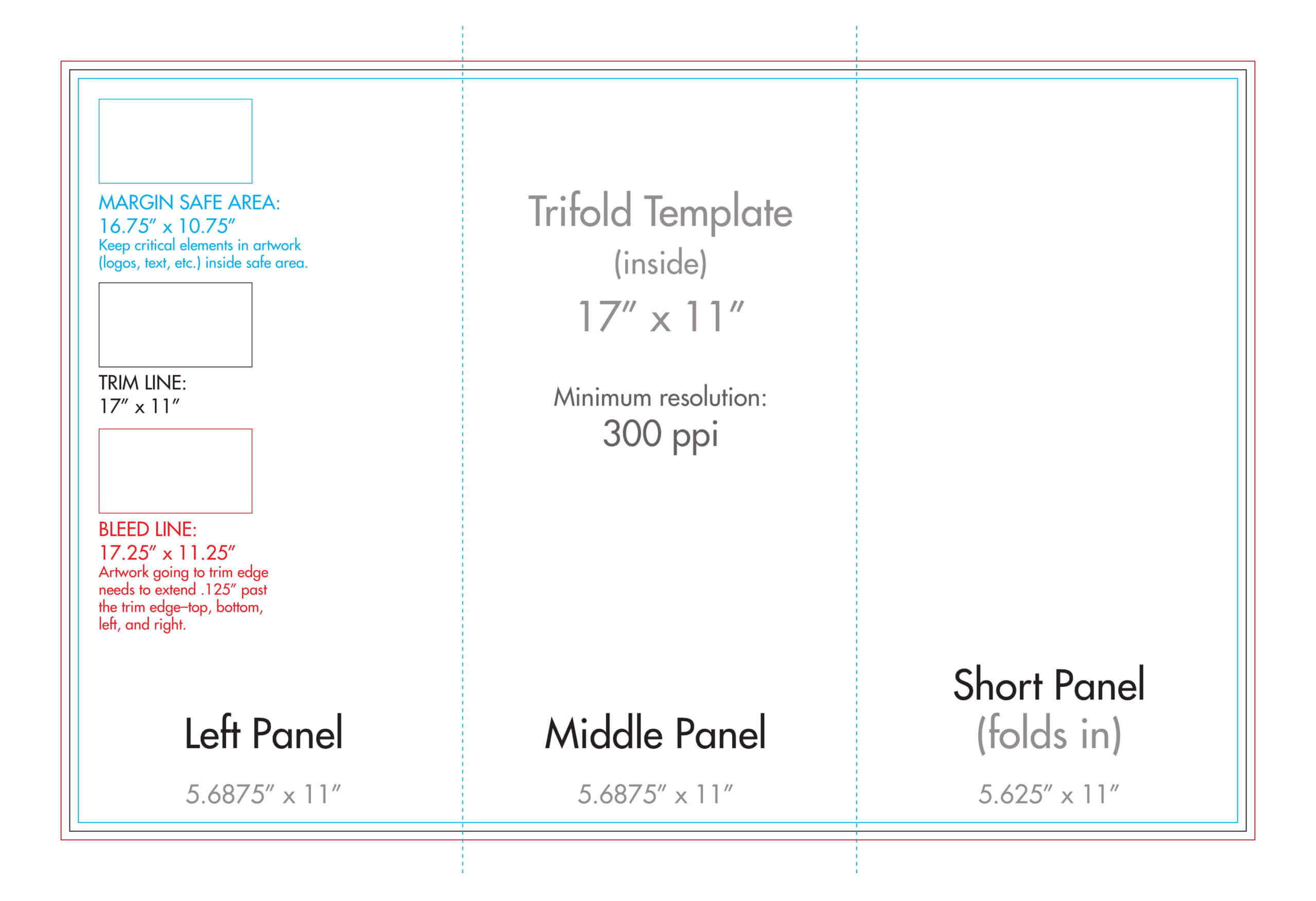 11" X 17" Tri Fold Brochure Template - U.s. Press Inside 11X17 Brochure Template