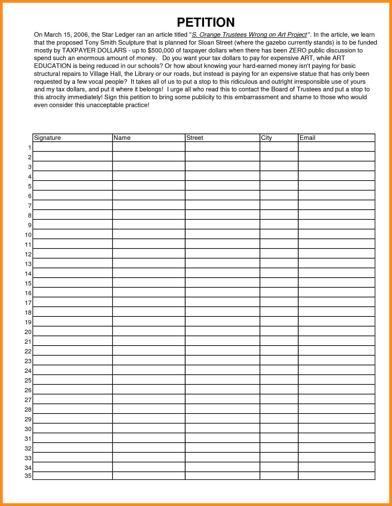 12+ Download Petition Template | Odr2017 Within Blank Petition Template