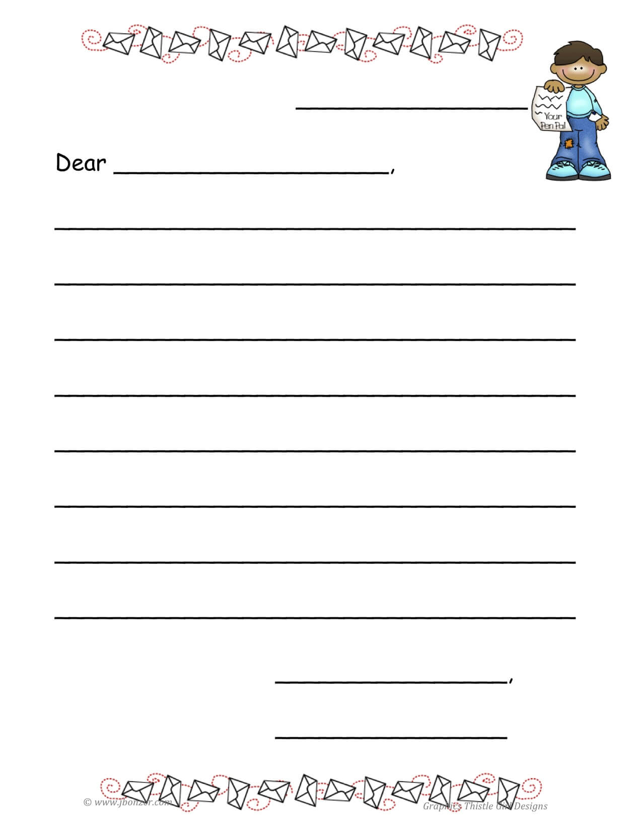 13 Best Photos Of Friendly Letter Templates Printable Throughout Blank Letter Writing Template For Kids