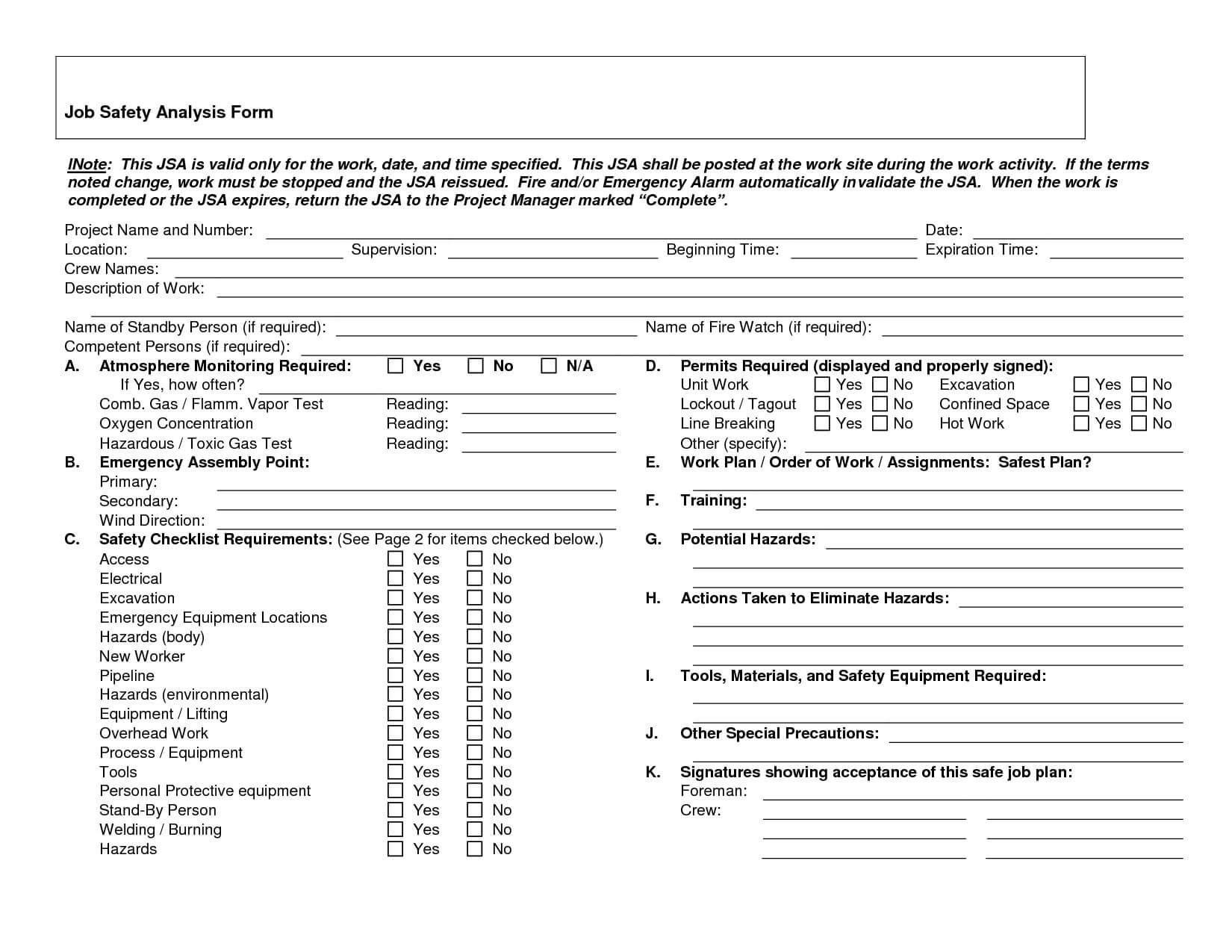 13+ Job Safety Analysis Examples – Pdf, Word, Pages | Examples With Regard To Activity Hazard Analysis Template