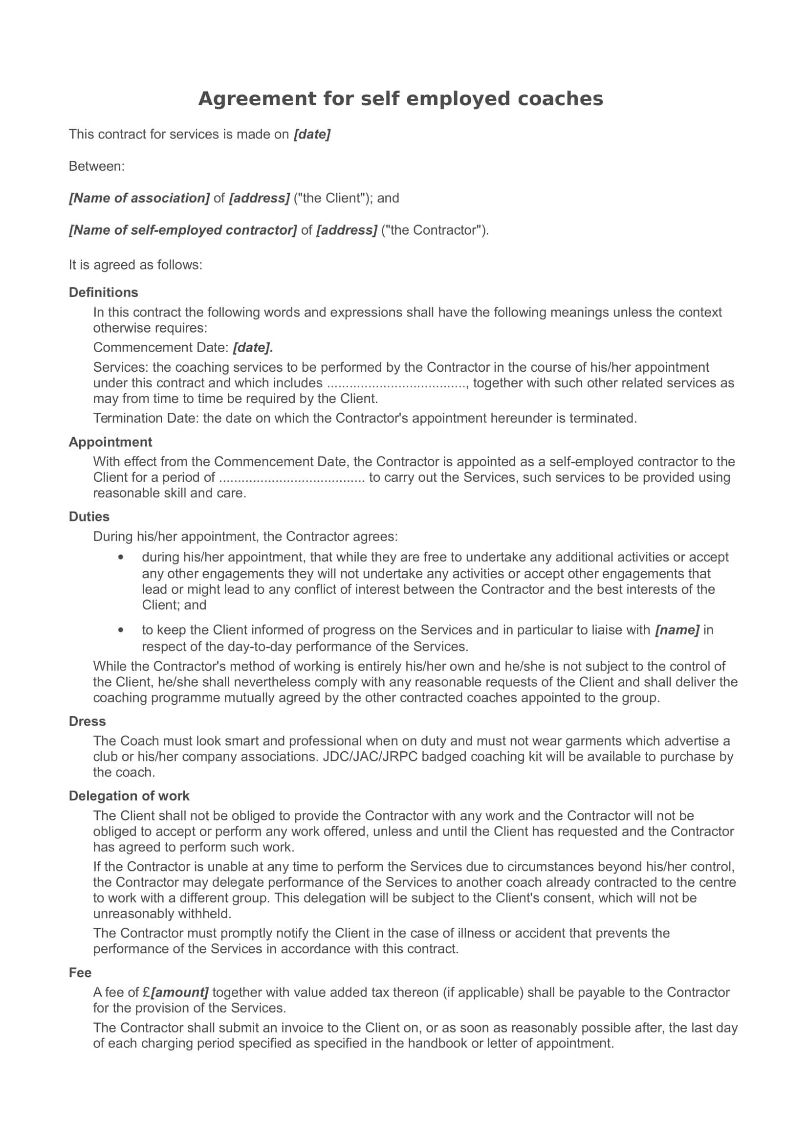13+ Sports Coach Contract Example Templates – Docs, Word Inside Business Coaching Contract Template