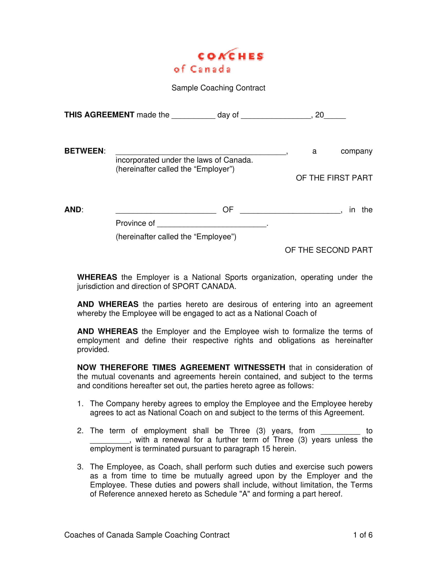 13+ Sports Coach Contract Example Templates – Docs, Word Regarding Business Coaching Contract Template