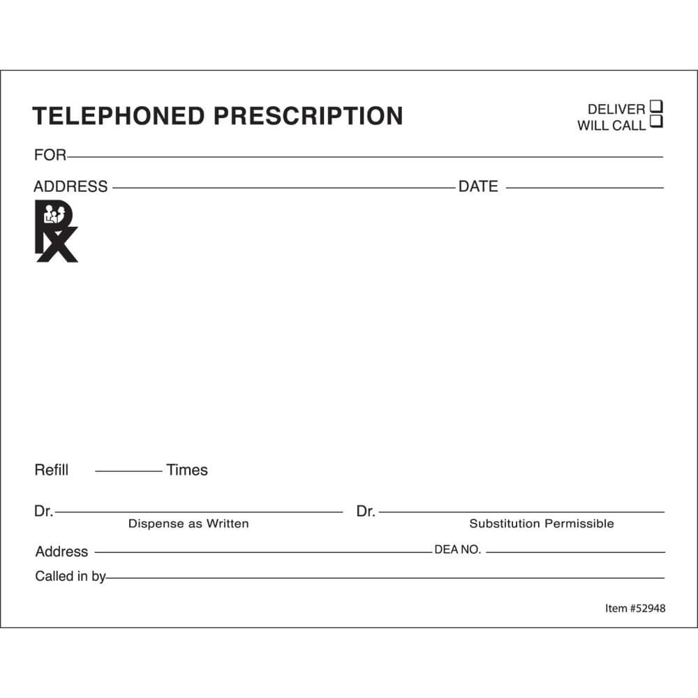 14+ Prescription Templates – Doctor – Pharmacy – Medical Throughout Blank Prescription Pad Template