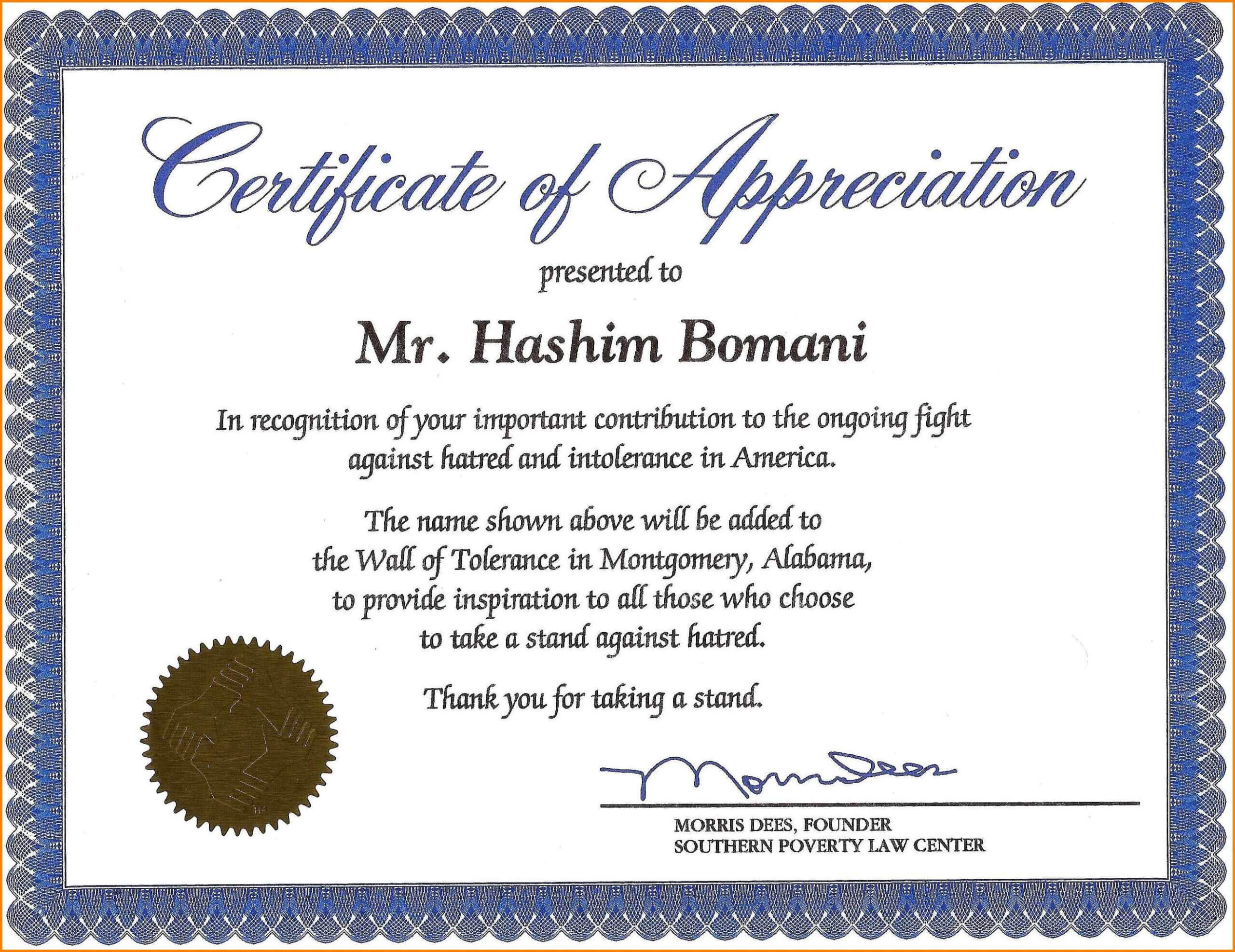 15+ Certificate Of Appreciation In Word Format | Sowtemplate With Certificates Of Appreciation Template