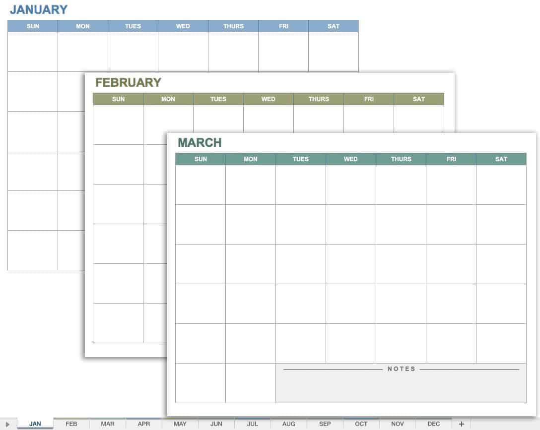 15 Free Monthly Calendar Templates | Smartsheet Within Blank Activity Calendar Template
