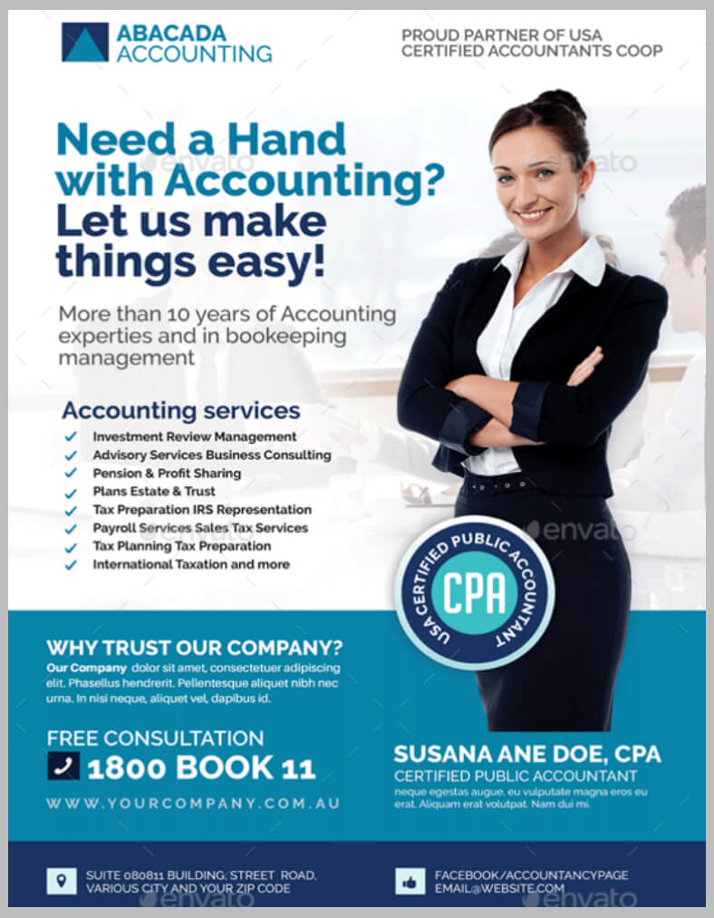 17+ Accounting & Bookkeeping Services Flyer Templates - Psd In Accounting Flyer Templates