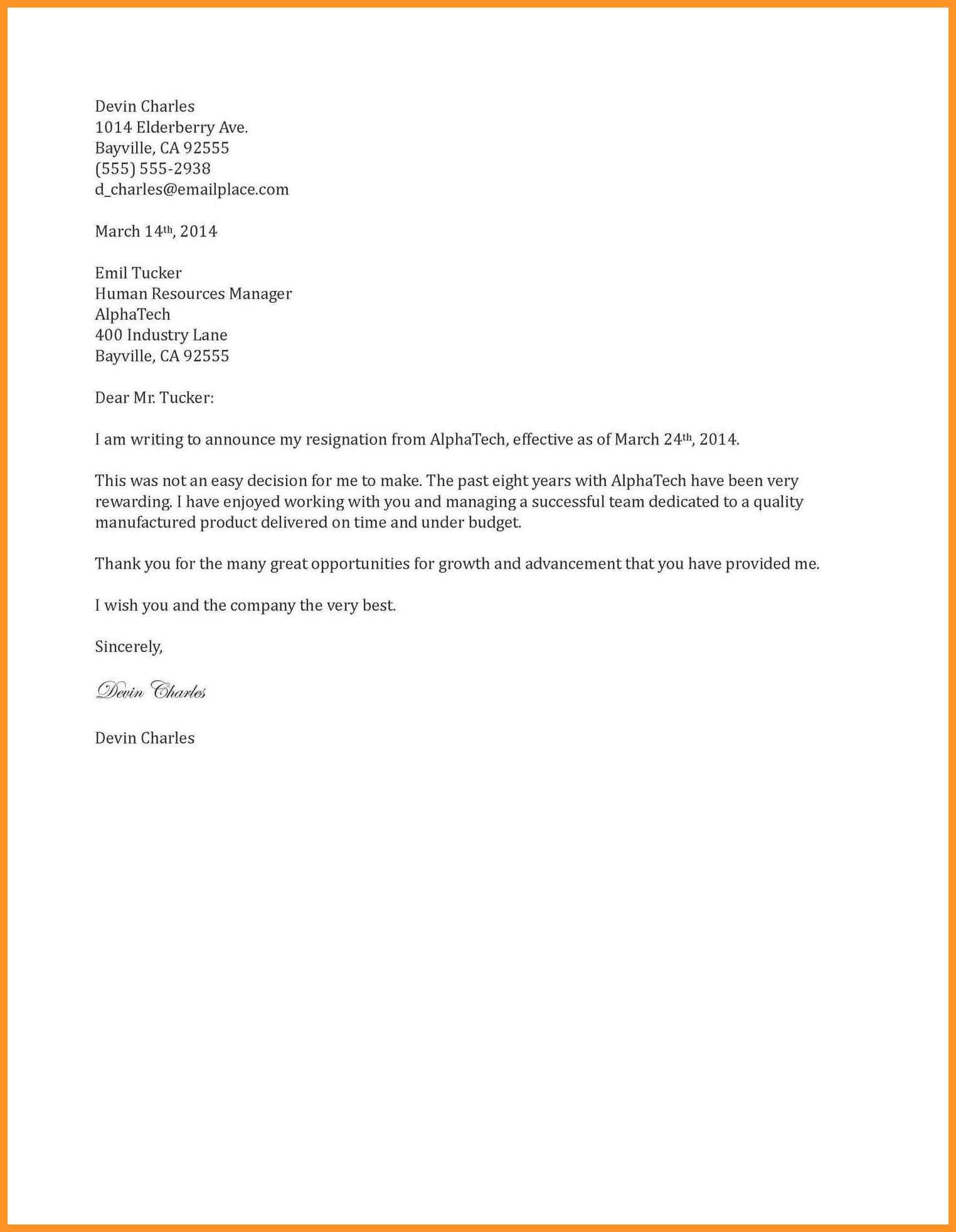 2 Weeks Notice Letter Of Resignation | Bio Letter Format Intended For 2 Week Notice Letter Template