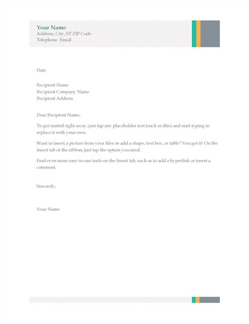 20 Best Free Microsoft Word Corporate Letterhead Templates Pertaining To Business Headed Letter Template