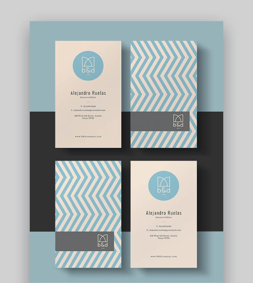 20+ Double Sided, Vertical Business Card Templates (Word, Or Intended For 2 Sided Business Card Template Word
