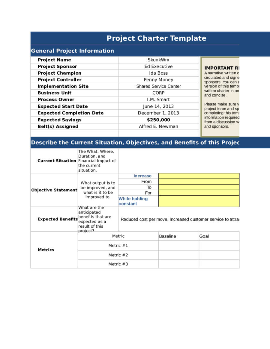 2020 Project Charter Template – Fillable, Printable Pdf With Business Charter Template Sample