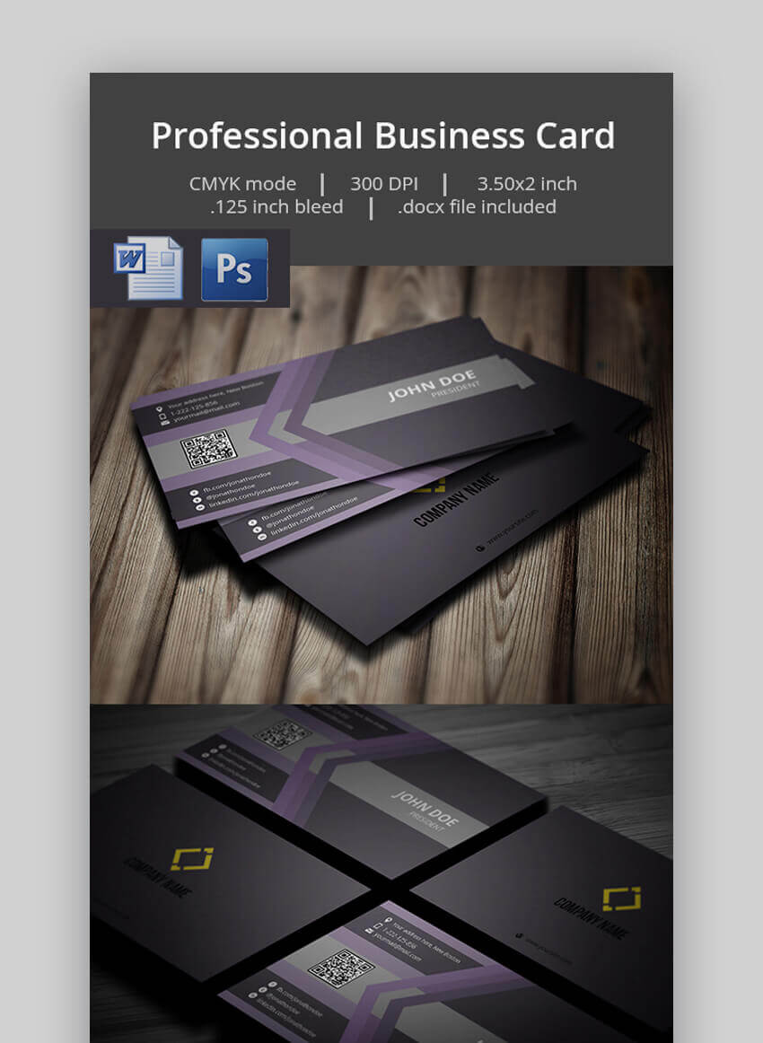 25+ Free Microsoft Word Business Card Templates (Printable In Business Card Template Powerpoint Free