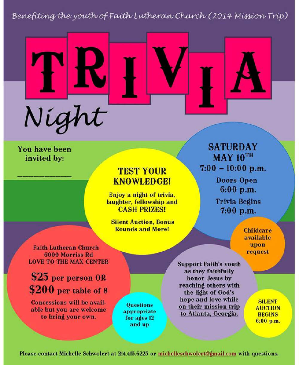 26 Images Of Trivia Night Fundraiser Flyer Template | Gieday Intended For Bingo Night Flyer Template