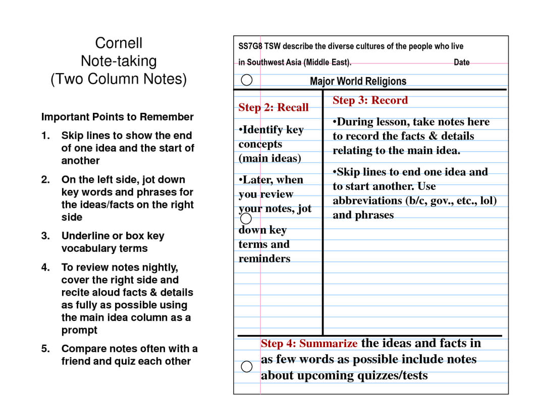 27 Images Of 4 Column Note Template | Masorler With 3 Column Notes Template