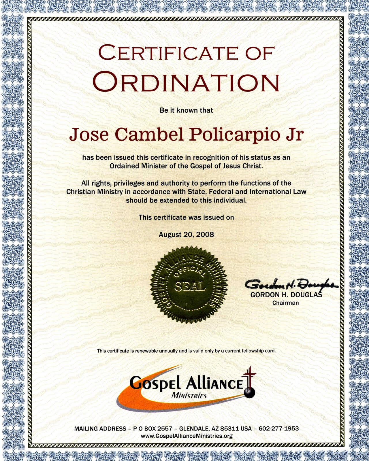 28+ [ Certificate Of Ordination Template ] | Elder With Regard To Certificate Of Ordination Template