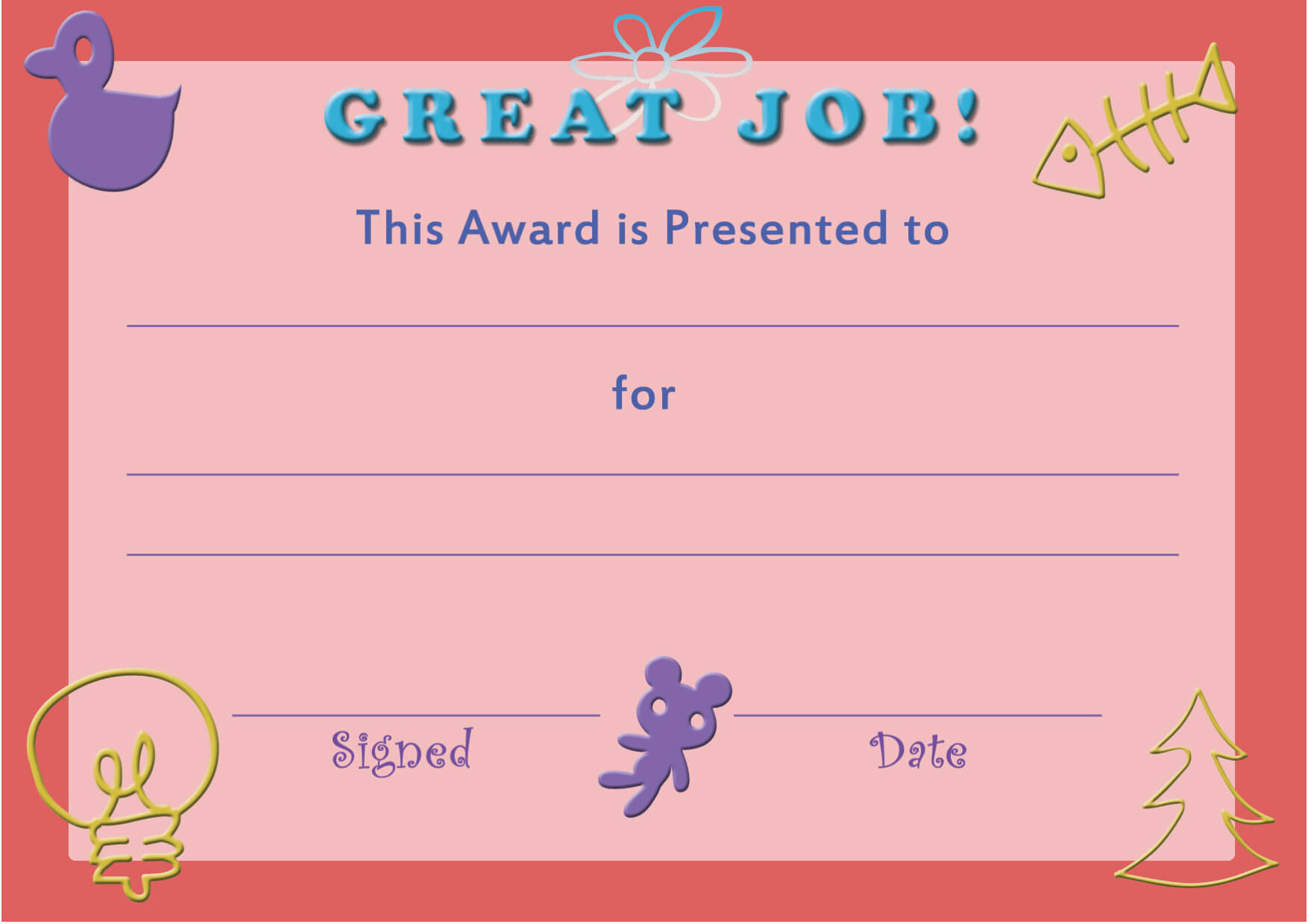 28+ [ Free Printable Certificate Templates For Kids With Regard To Certificate Of Achievement Template For Kids