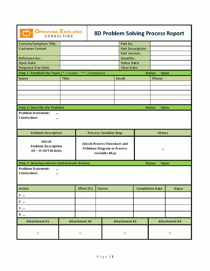 283548 8D Report Template | Wiring Library For 8D Report Template Xls