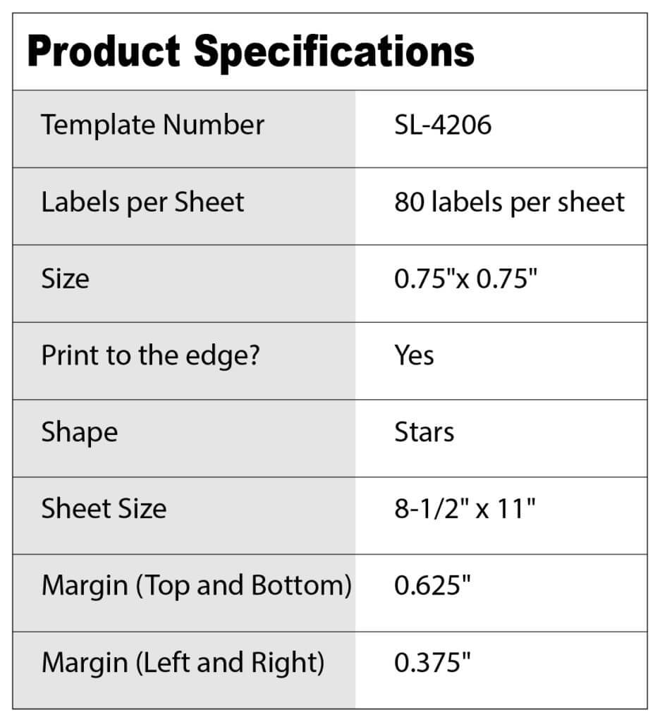 3/4″ X 3/4″ Star Labels  80 Labels Per Sheet – Shannza Throughout 80 Labels Per Sheet Template