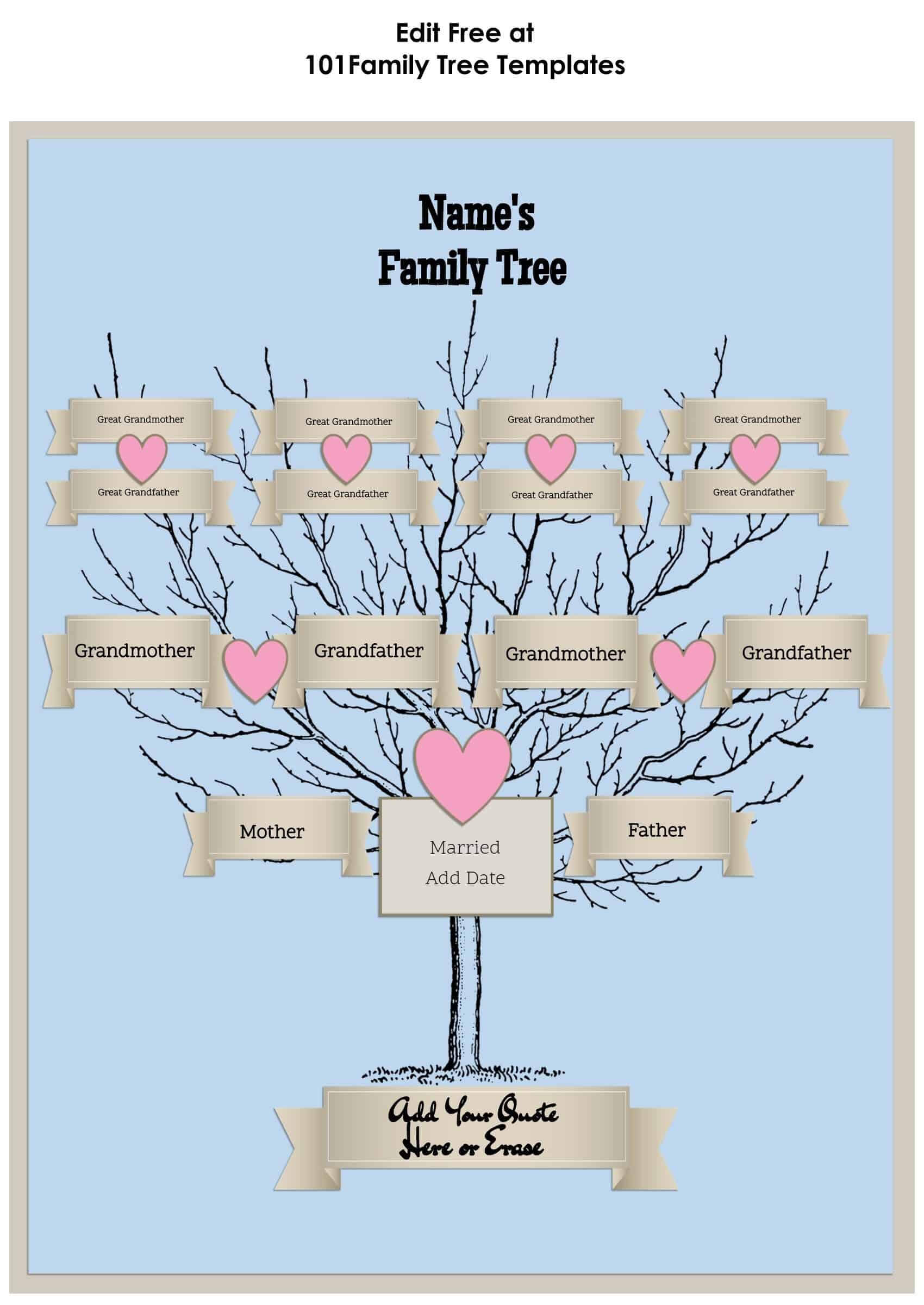 3 Generation Family Tree Generator | All Templates Are Free With Regard To Blank Family Tree Template 3 Generations