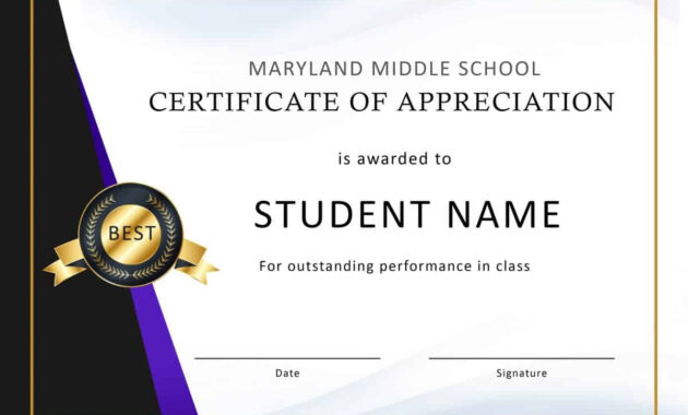 30 Free Certificate Of Appreciation Templates And Letters for Best Performance Certificate Template