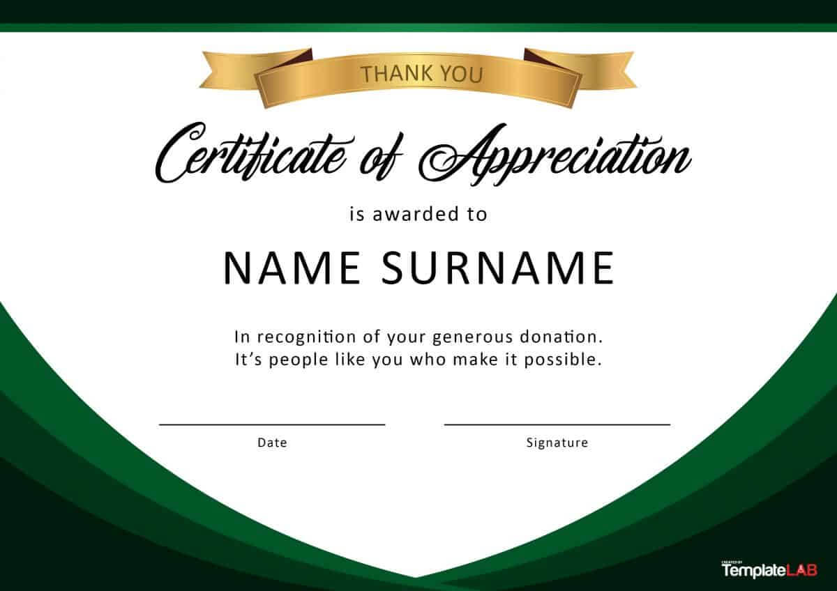 30 Free Certificate Of Appreciation Templates And Letters In Certificates Of Appreciation Template