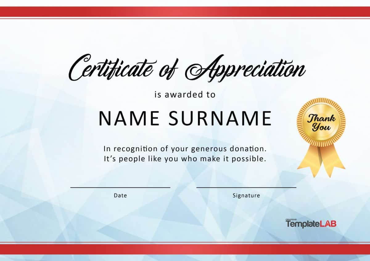30 Free Certificate Of Appreciation Templates And Letters Regarding Award Certificate Template Powerpoint