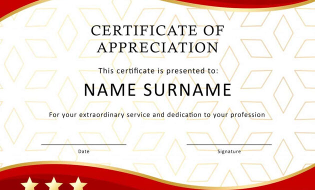 30 Free Certificate Of Appreciation Templates And Letters with regard to Best Employee Award Certificate Templates