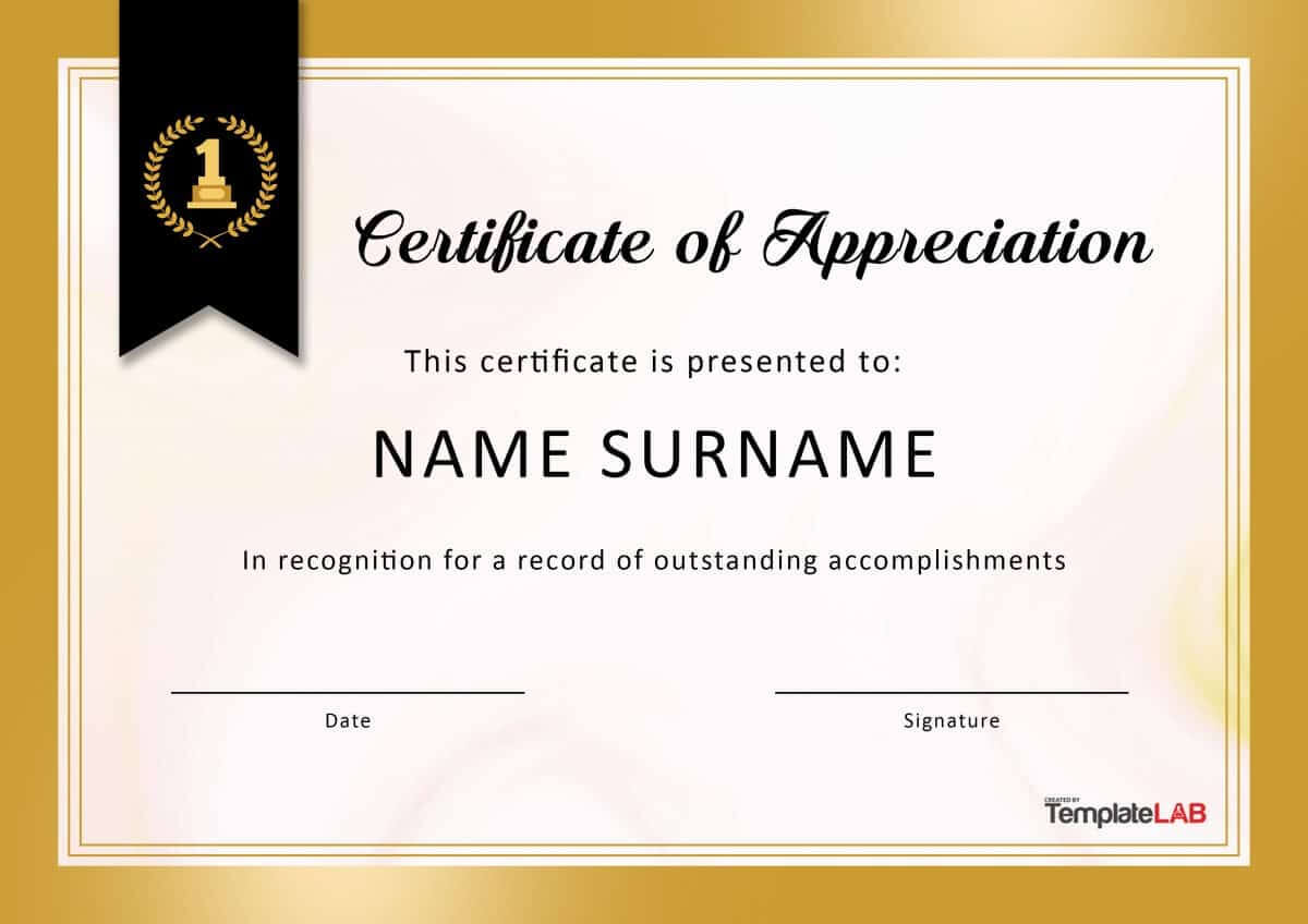 30 Free Certificate Of Appreciation Templates And Letters With Regard To Certificate Of Appreciation Template Doc