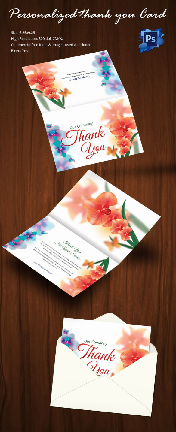 30+ Personalized Thank You Cards – Free Printable Psd, Eps With Regard To Card Folding Templates Free