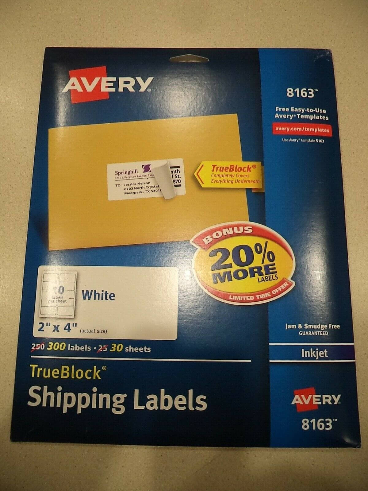 300 Avery 8163 Shipping Labels 2X4 Inches 10 Per Sheet 5163 Templates 1000%  Oem Within 2 X 4 Label Template 10 Per Sheet