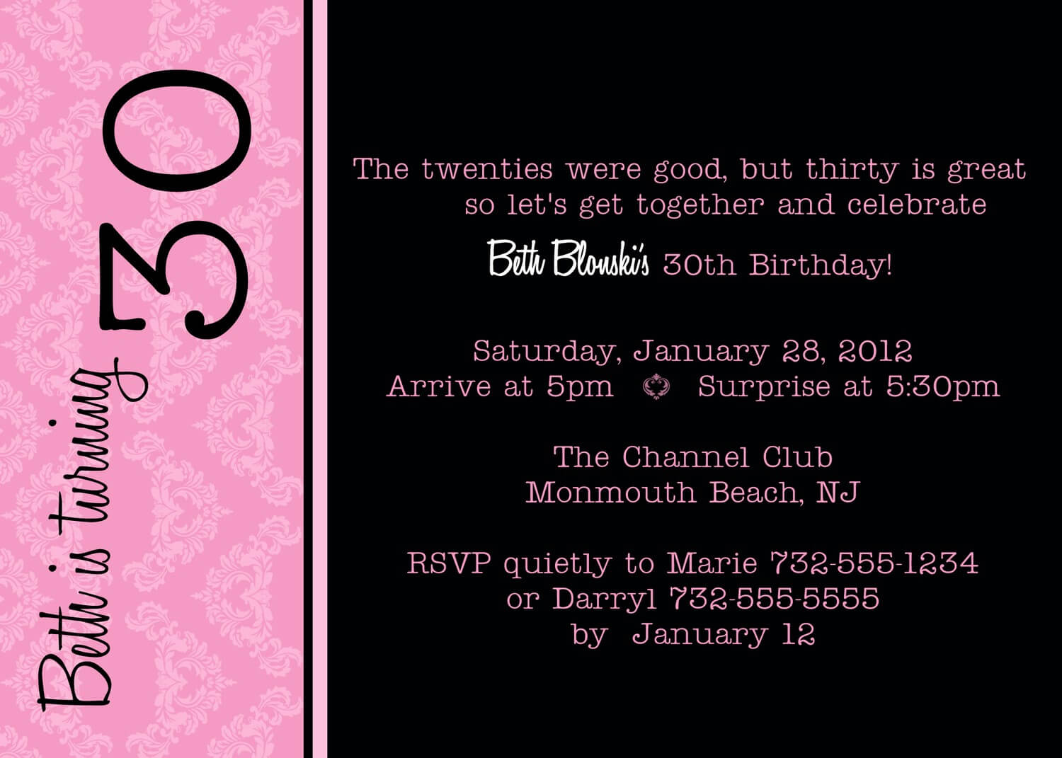 30Th Birthday Invitations Free Download With Regard To 30Th Birthday Party Invitation Template