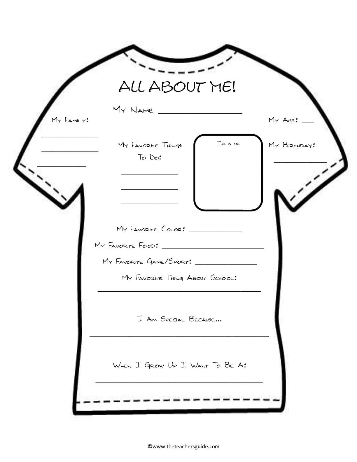 33 Pedagogic 'all About Me' Worksheets | Kittybabylove With Regard To All About Me Book Template