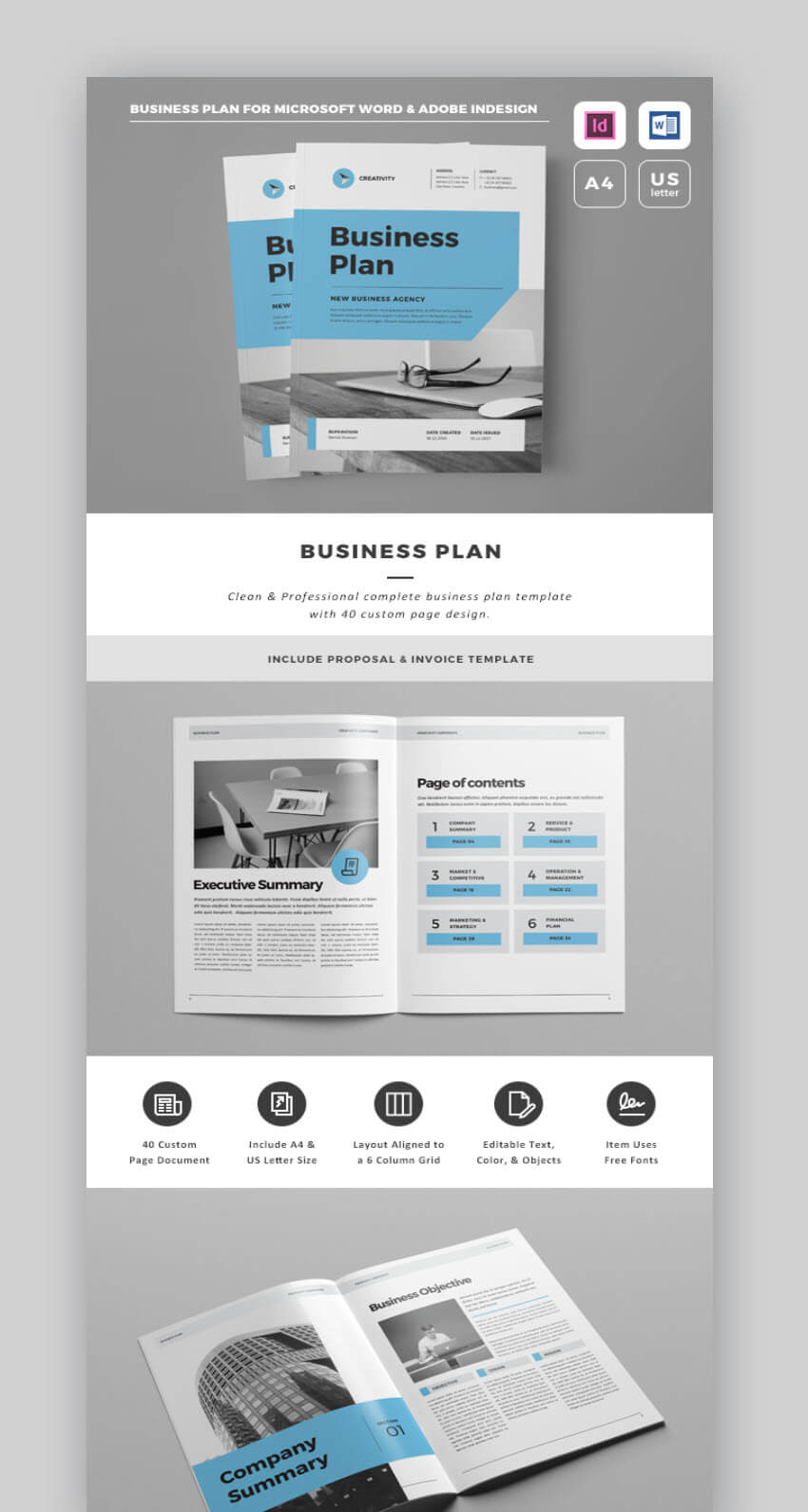 35 Professional Business Project Proposal Templates For 2020 With Business Plan Template Indesign