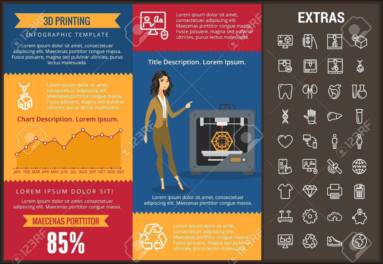 3D Printing Infographic Template, Elements And Icons. Infograph.. Pertaining To 3D Printer Templates