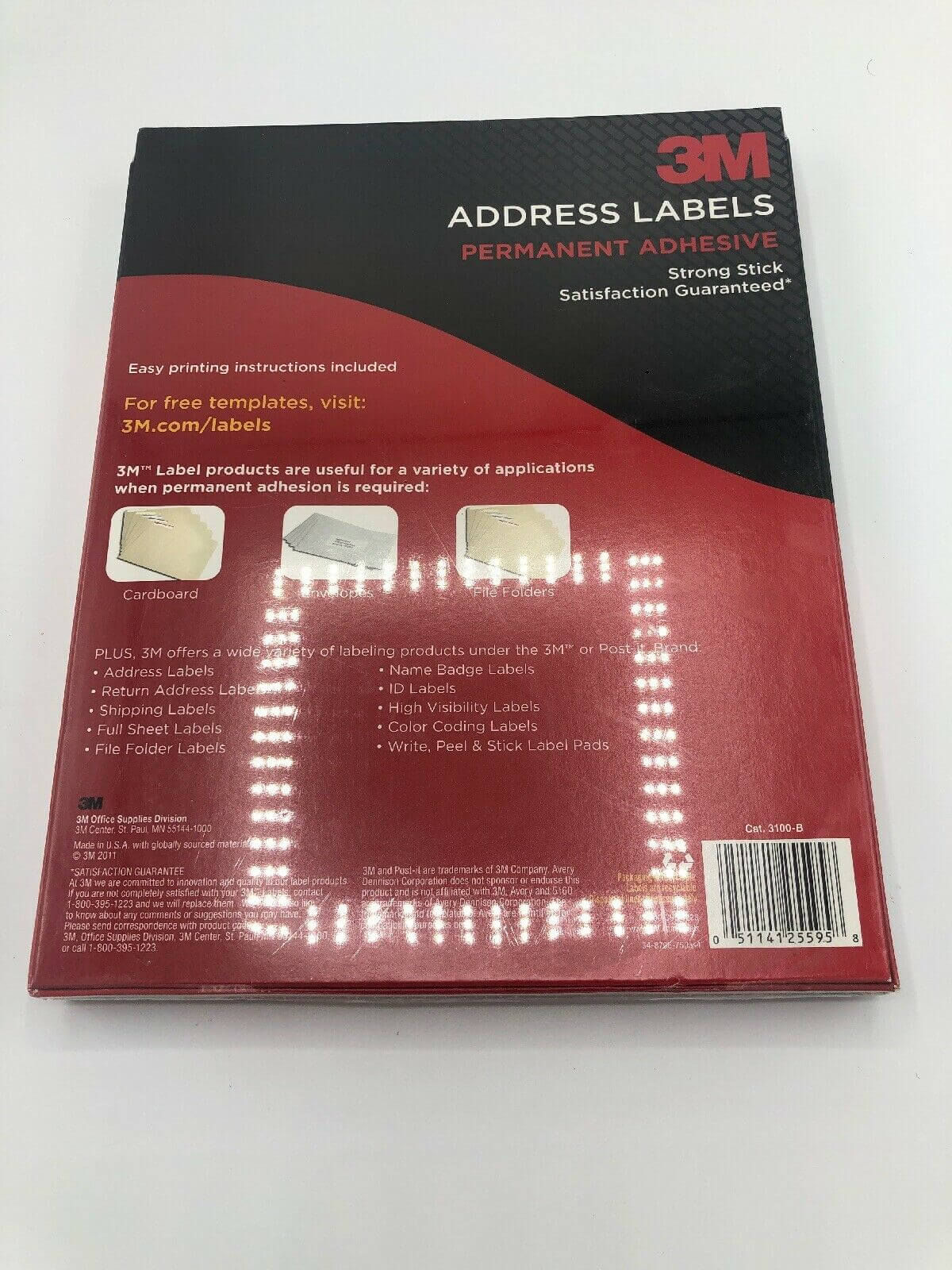 3M Adhesive Address Labels White 1X 2 5/8 5300 For Laser Printer Read Intended For 3M Label Templates
