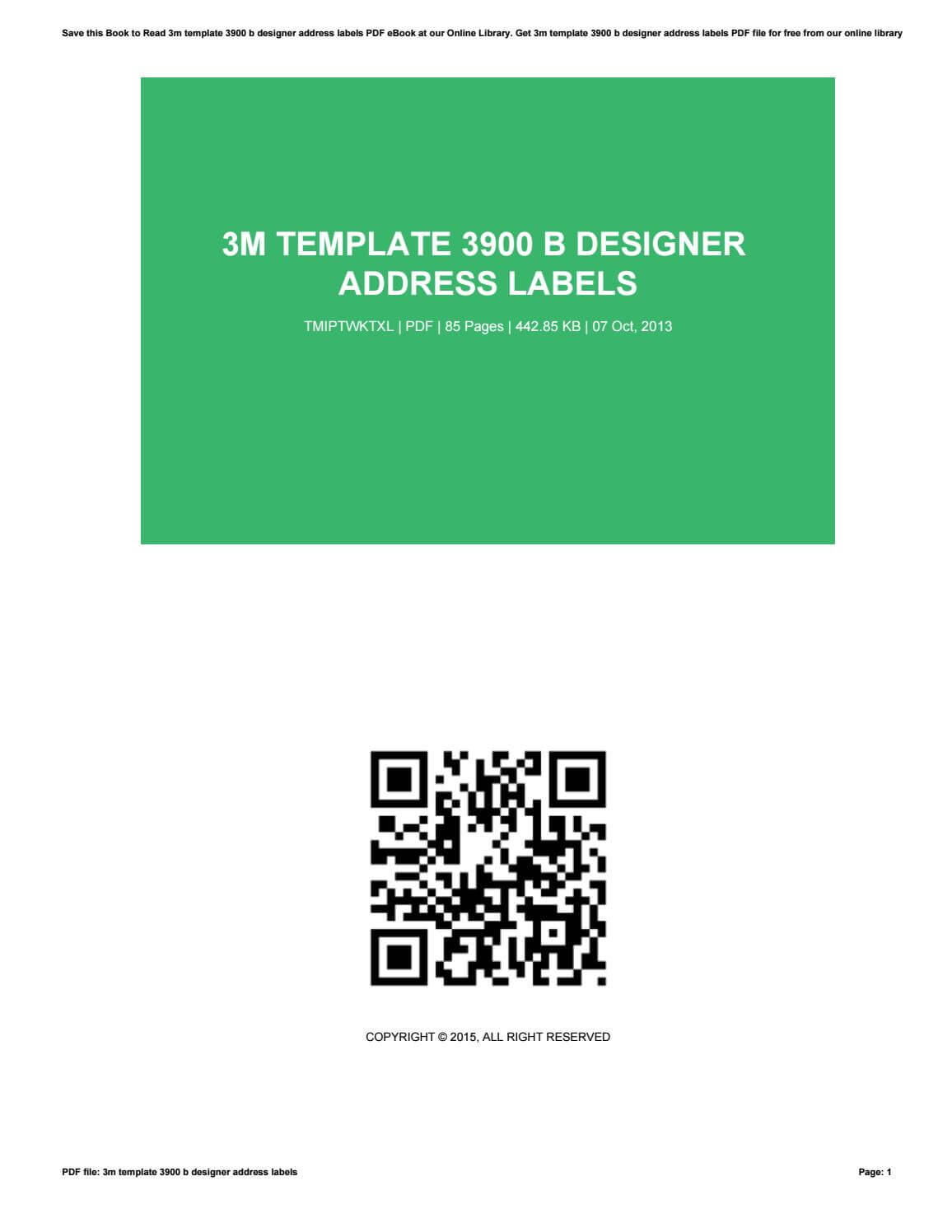 3M Template 3900 B Designer Address Labelskarenrosas3842 Inside 3M Label Templates