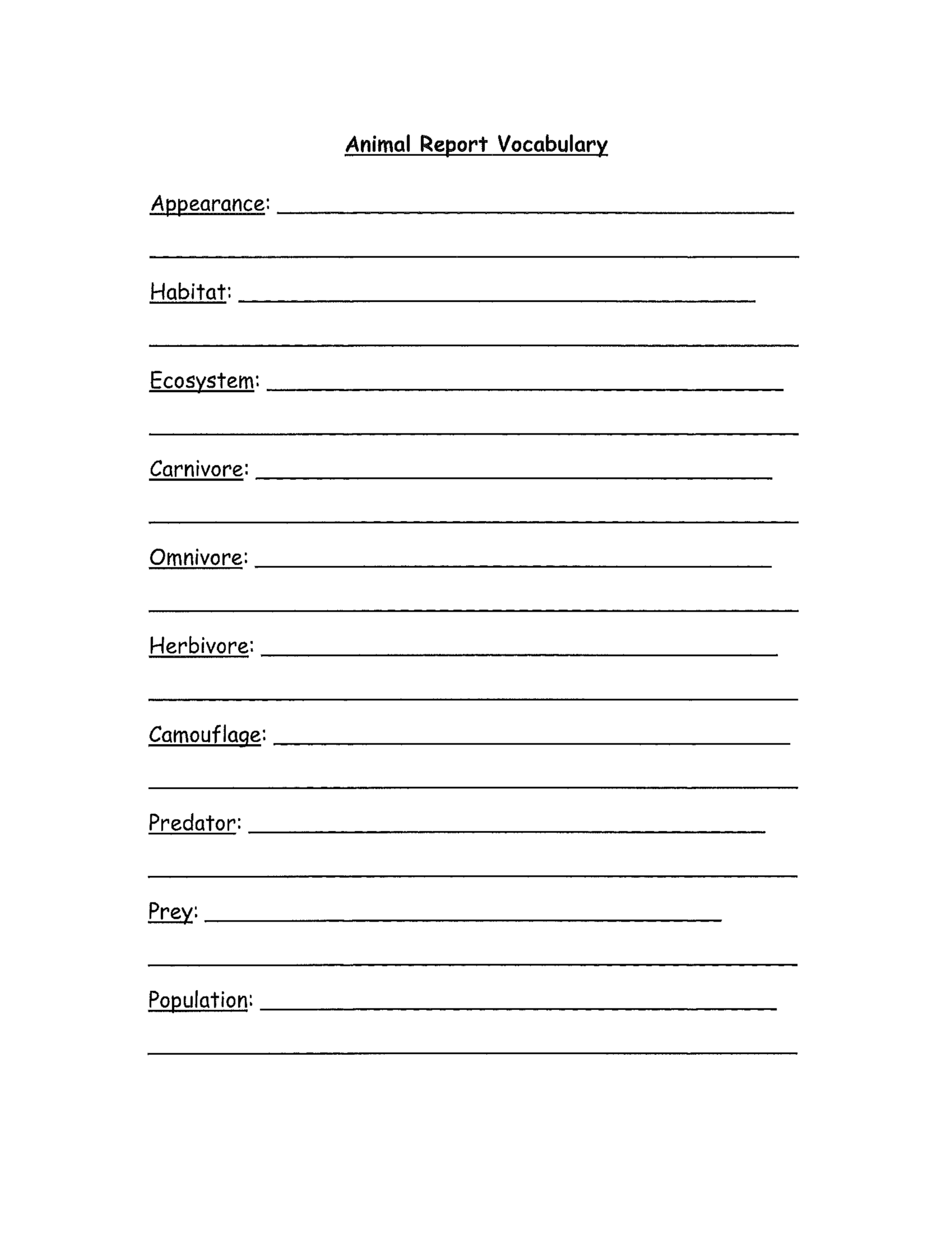 3Rd Grade Animal Report Template Free Download Regarding Animal Report Template
