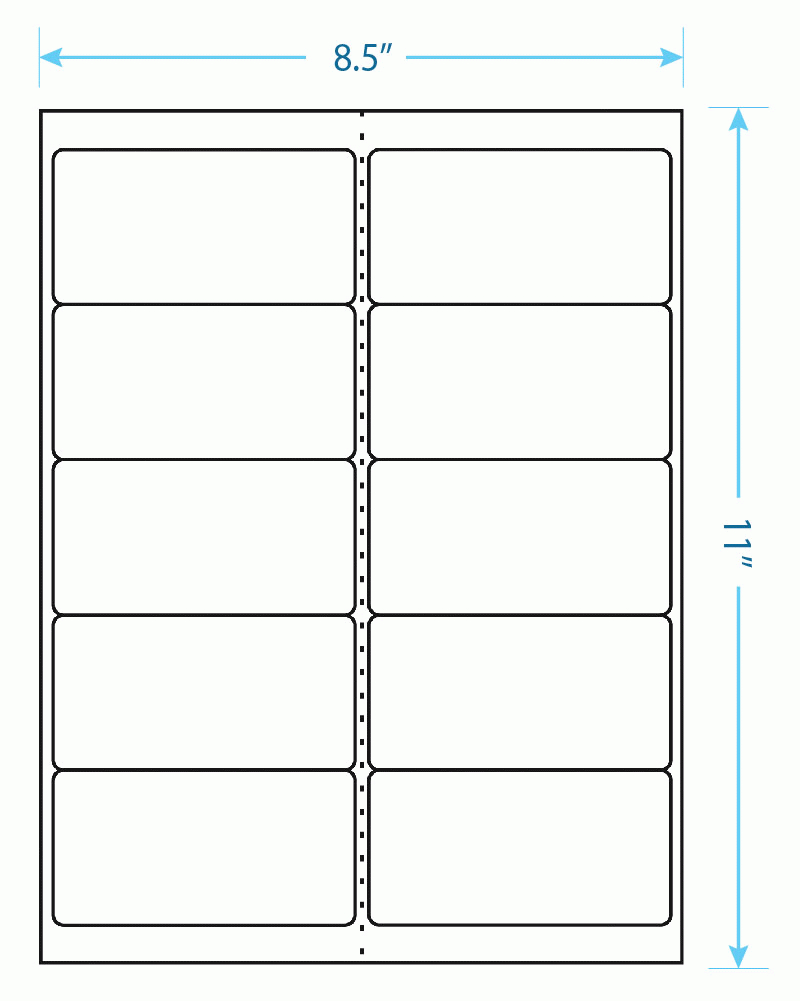 4" X 2" Laser & Inkjet Printable Label W/template; 10 Up Pertaining To 10 Up Label Template