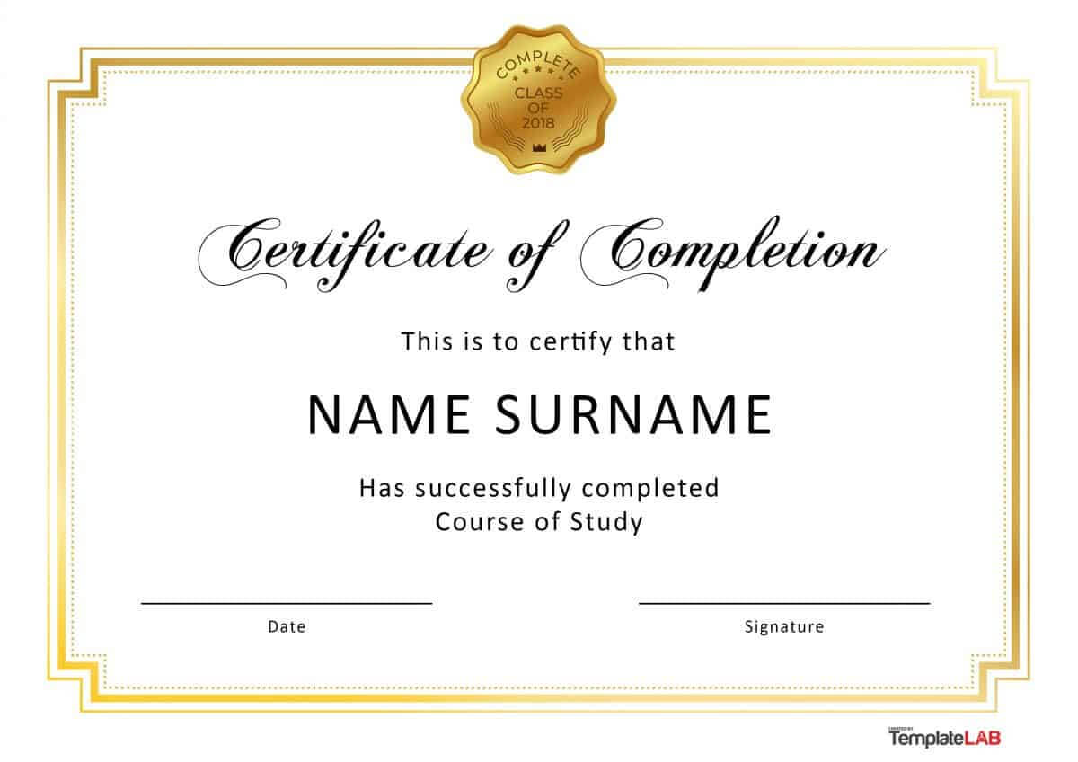 40 Fantastic Certificate Of Completion Templates [Word For Certificate Of Participation Template Ppt