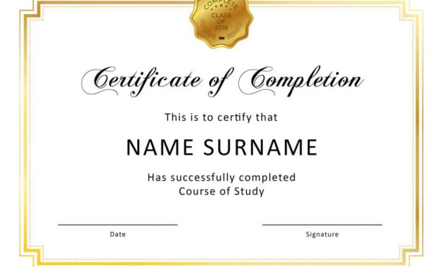 40 Fantastic Certificate Of Completion Templates [Word intended for Certificate Of Completion Word Template