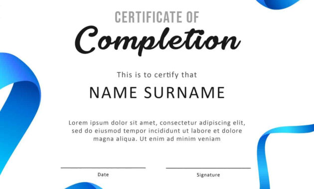 40 Fantastic Certificate Of Completion Templates [Word pertaining to Attendance Certificate Template Word