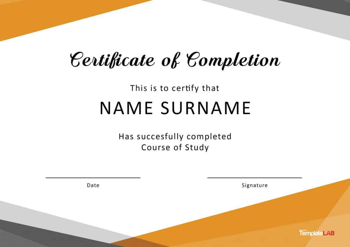 40 Fantastic Certificate Of Completion Templates [Word Regarding Certificate Of Completion Template Word